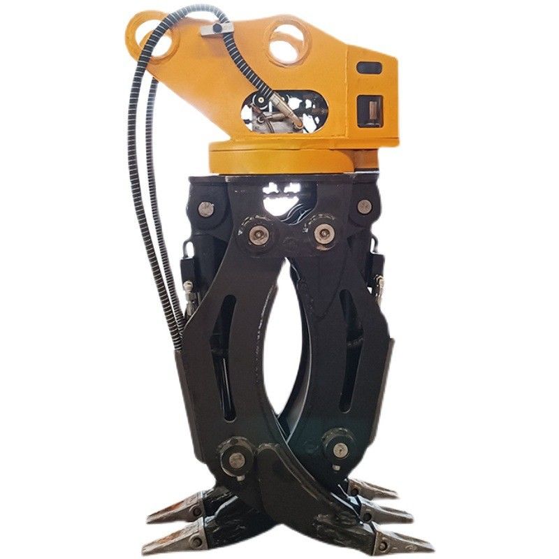 personnalisable à double cylindre 360 rotatif accroche hydraulique tenue à bras télescopique poignée en bois pour excavatrice