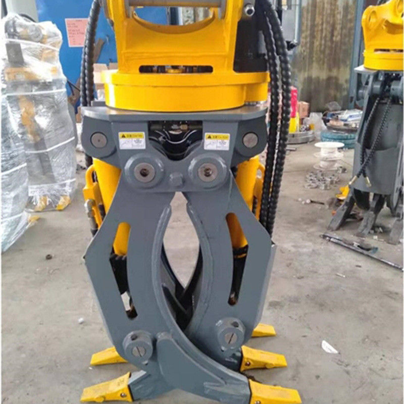 personnalisable à double cylindre 360 rotatif accroche hydraulique tenue à bras télescopique poignée en bois pour excavatrice