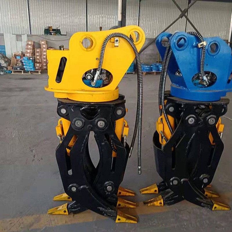 personnalisable à double cylindre 360 rotatif accroche hydraulique tenue à bras télescopique poignée en bois pour excavatrice