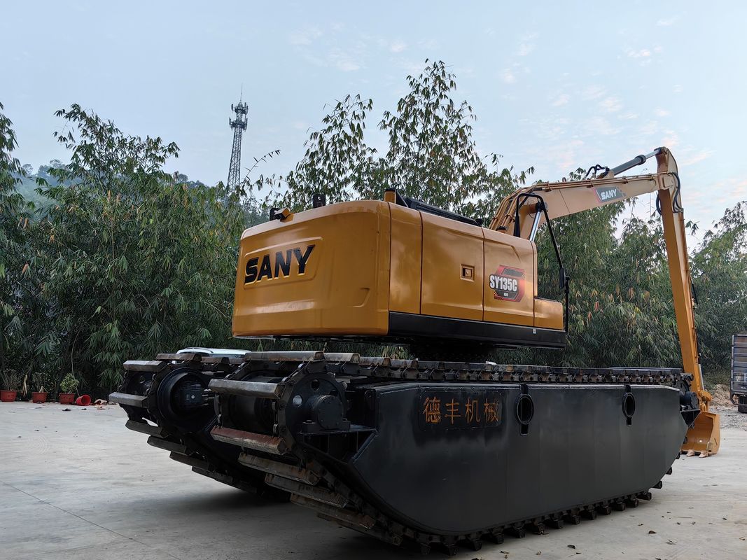 Cuctomisé Amphibie Buggy Swamp Excavator Pontoon flottant Q355b Personnalisé Pour l'excavateur Sy135