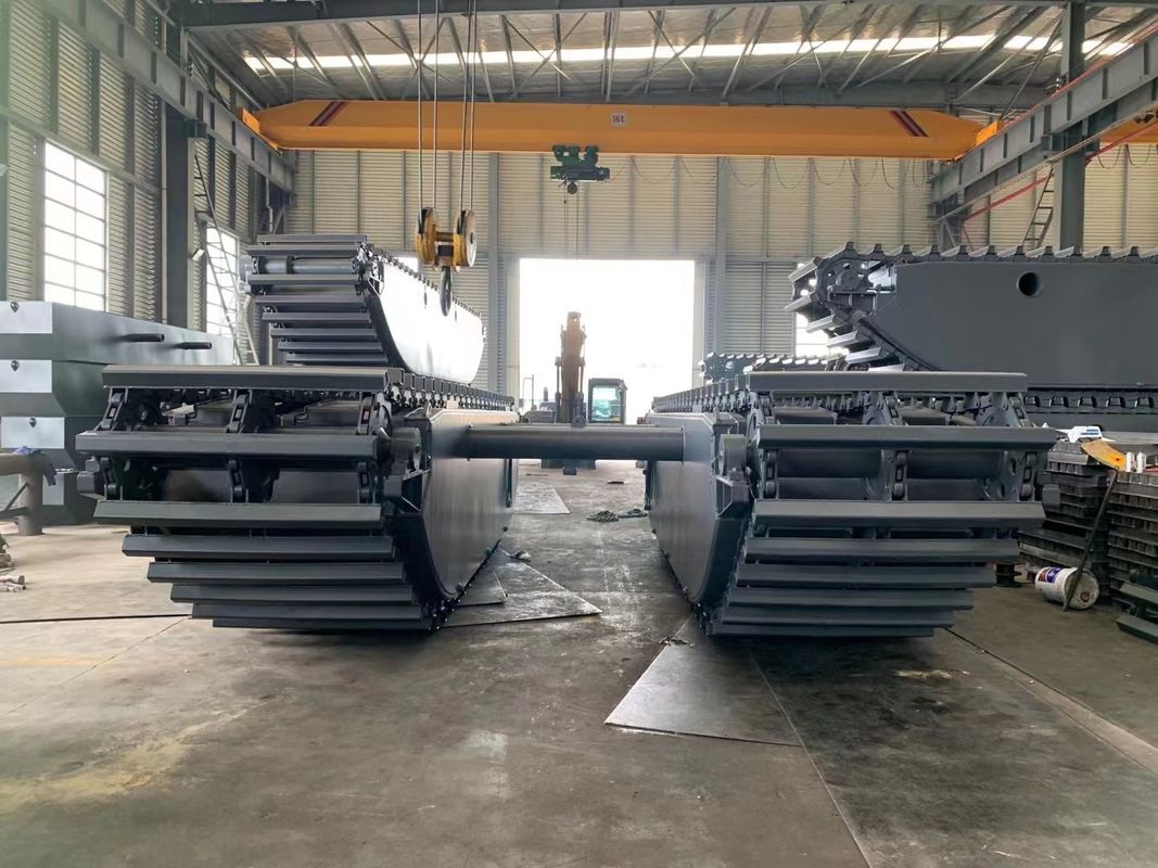 Pontoon personnalisé Q335B Q355B Pontoon d'excavation Pontoon flottant de marais Pontoon amphibie pour SANY SY135C