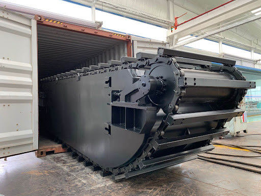 Cuctomisé Amphibie Buggy Swamp Excavator Pontoon flottant Q355b Personnalisé Pour l'excavateur Sy135