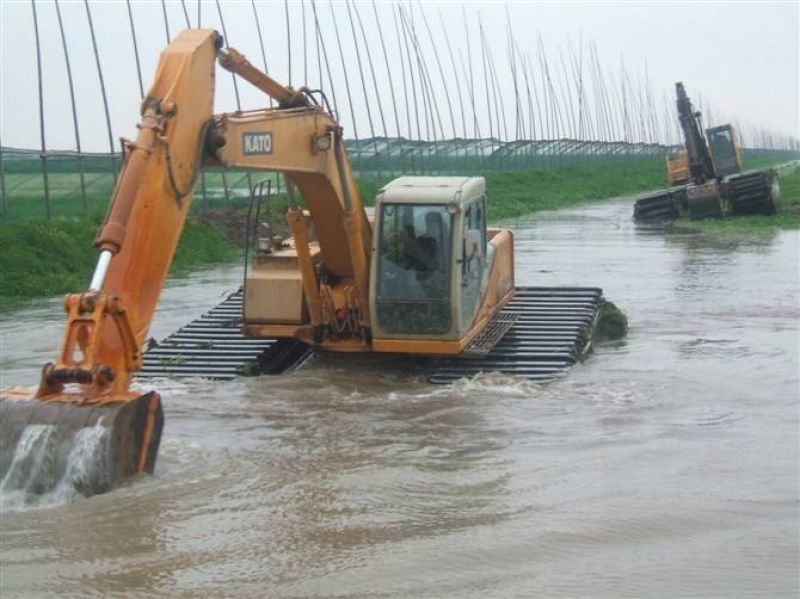 Pontoon amphibie flottant pour une machine à chassis de pelle hydraulique personnalisée 320D 320C SY215 PC200