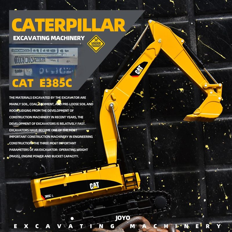 Carter CAT385C modèle d'excavatrice de métal allié ingénierie des sols de simulation originale ornements de voiture à main