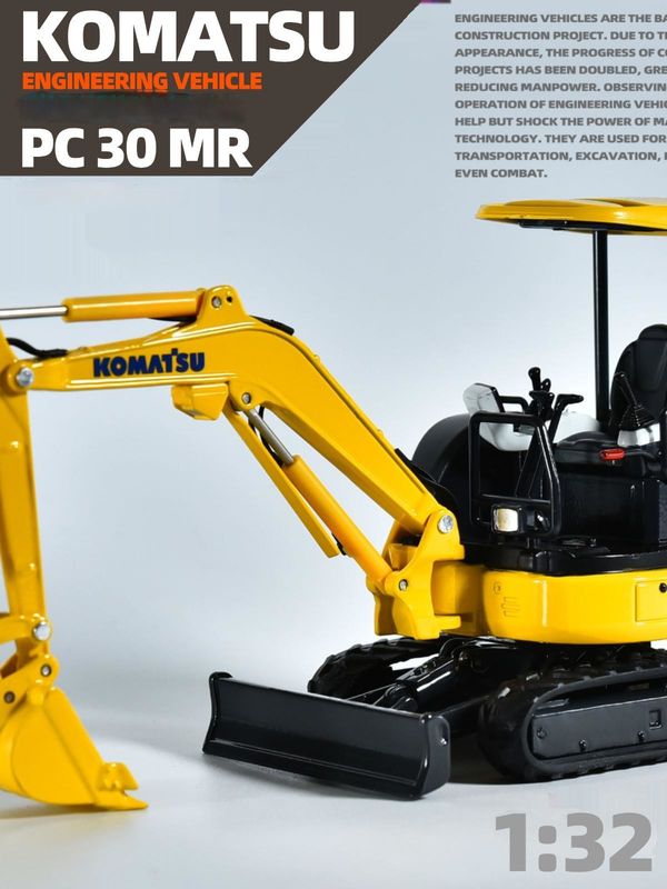 Comatsu PC30MR Mini Excavator 1/32 Modèle de métal moulé à l'échelle jouet de collection