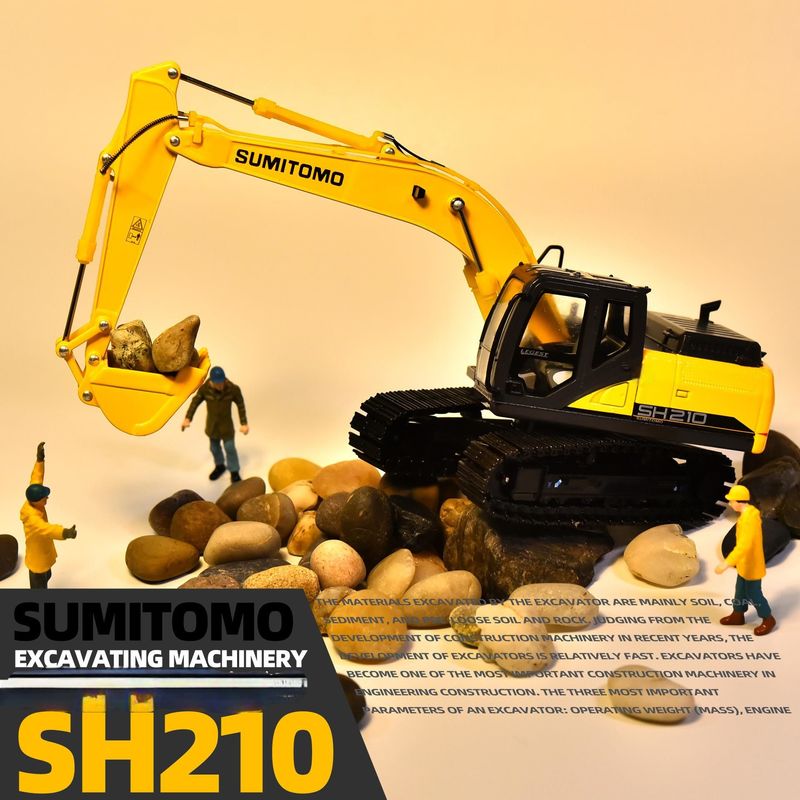 1:50 Scale Alloy Diecast Modèle SH210-6 Excavateur Jouet de collection miniature à afficher