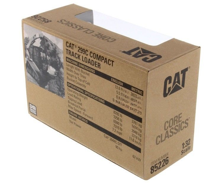 Cat 299C très détaillé, chargeur compact de voie en alliage de fonte, modèle 1/32 échelle 85226