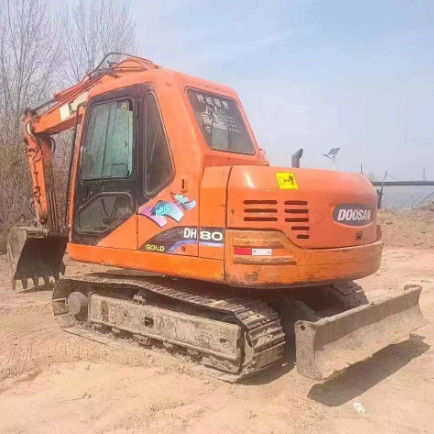 Excavateur mini Doosan DH80 d'occasion de capacité 8 tonnes CE ISO pour l'aménagement paysager