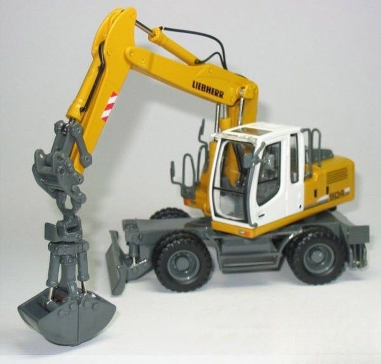 1/50 Liebherr A904C Excavateur à roues Modèle de métal coulé sous pression Collectible avec seau de prise 58004