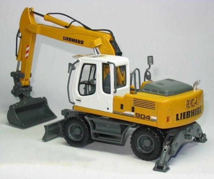 1/50 Liebherr A904C Excavateur à roues Modèle de métal coulé sous pression Collectible avec seau de prise 58004