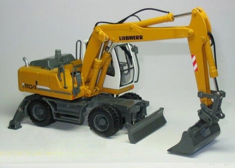 1/50 Liebherr A904C Excavateur à roues Modèle de métal coulé sous pression Collectible avec seau de prise 58004