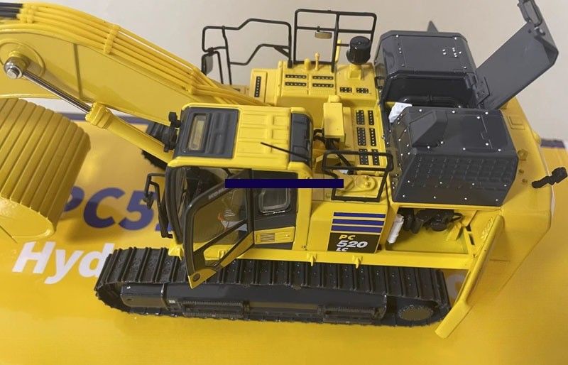 Modèle d'excavateur à moulage sous pression en alliage de Komatsu PC520LC-11M0 à échelle 1/43 - Licence de collection