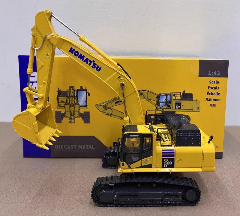 Modèle d'excavateur à moulage sous pression en alliage de Komatsu PC520LC-11M0 à échelle 1/43 - Licence de collection