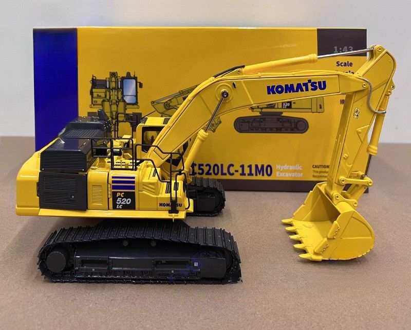 Modèle d'excavateur à moulage sous pression en alliage de Komatsu PC520LC-11M0 à échelle 1/43 - Licence de collection