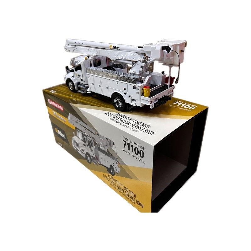 DM 1/32 Kenworth T380 Plateforme de travail aérien Camion véhicule de construction en alliage modèle 71100