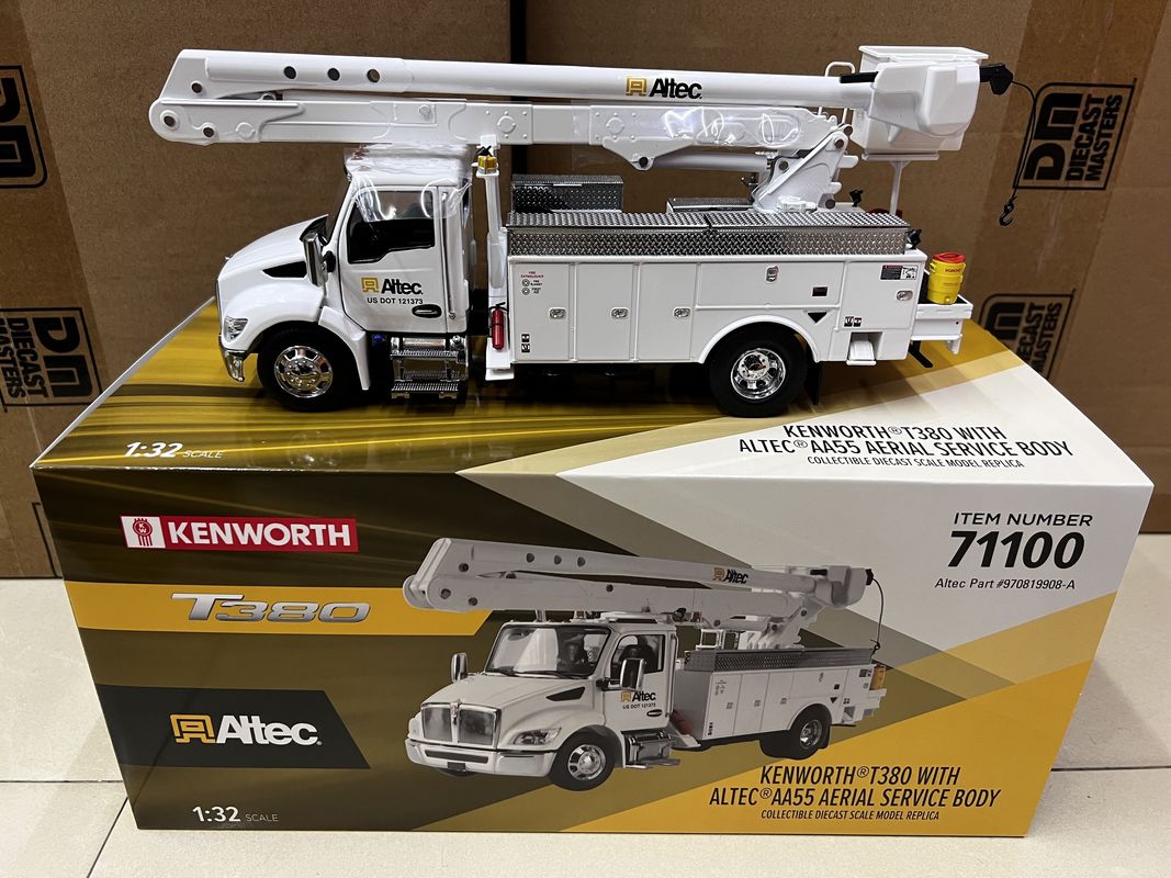 DM 1/32 Kenworth T380 Plateforme de travail aérien Camion véhicule de construction en alliage modèle 71100