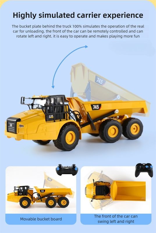 745 Camion benne électrique échelle 1:24 Télécommande Simulation Jouet pour enfants 25004