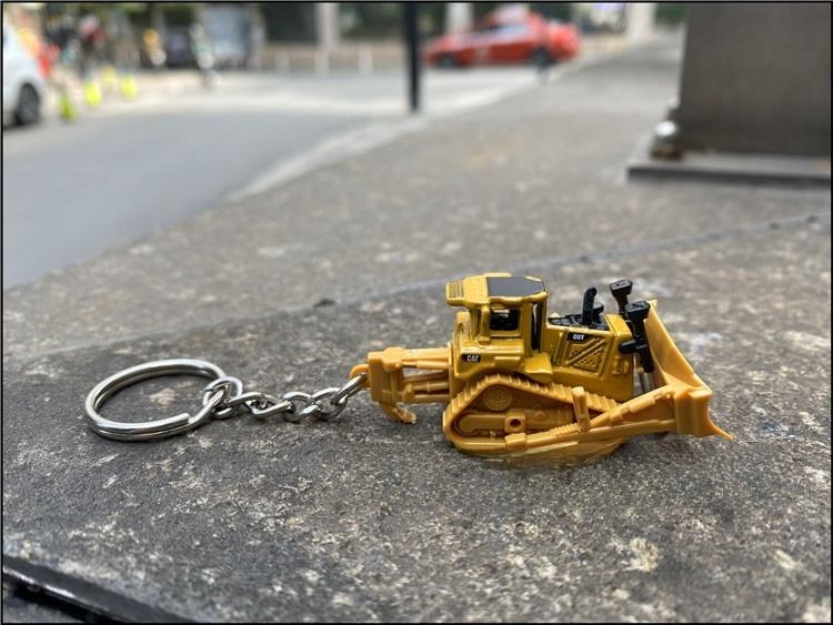 DM 85984 Chemin de fer type tracteur bulldozer modèle porte-clés cadeau de construction