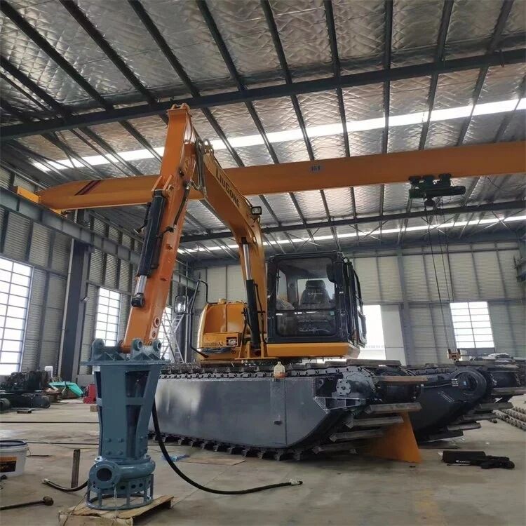 Excavateur amphibie flottant sous-vêtement flottant ponton à vendre fournisseur d'équipement lourd