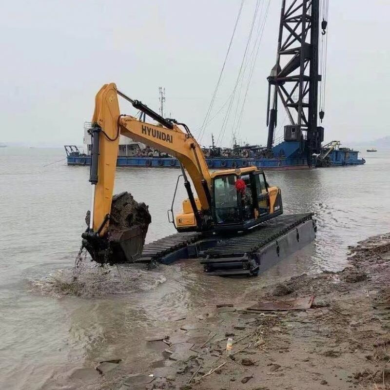 Excavateur amphibie flottant sous-vêtement flottant ponton à vendre fournisseur d'équipement lourd
