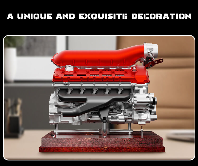 Modèle de moteur V12 de douze cylindres, tout métal assemblé et assemblé, peut démarrer le mini-moteur jouet